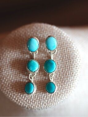 Whitewater Turquoise and sterling Silver Danglies